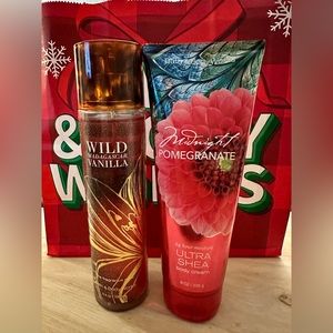 Bath & Body Works Wild Madagascar body mist and Midnight pomegranate body cream